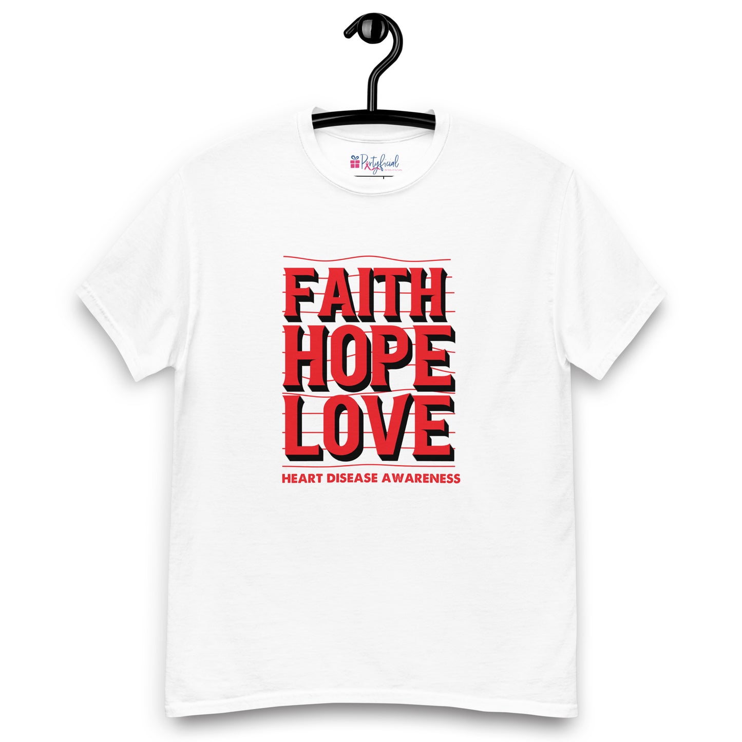 Faith Hope Love Heart Disease Awareness tee