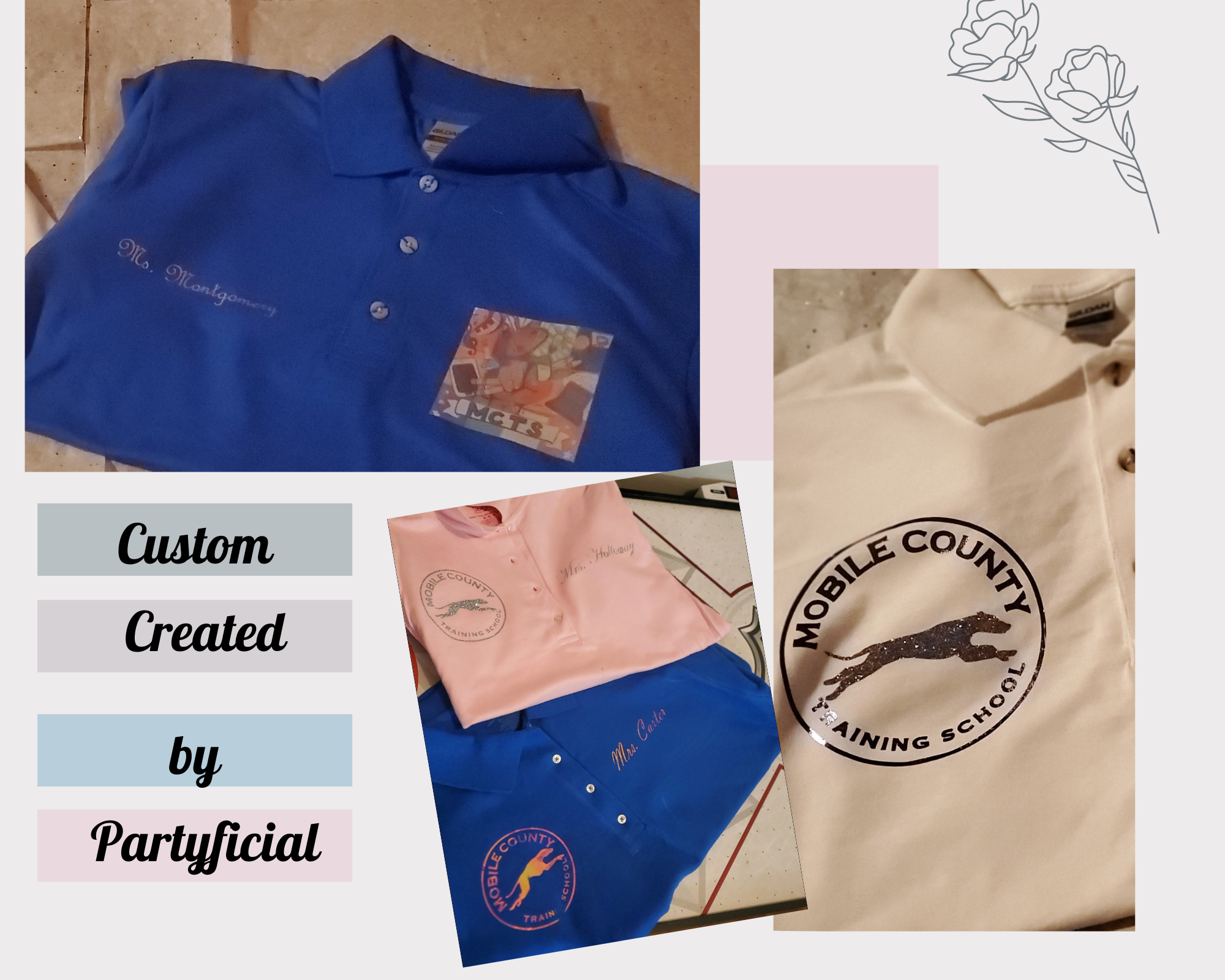 Custom Created Polos Style Shirts