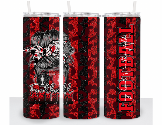 Red & Black Football Mom Stainless Steel 20oz Tumbler Fall Edition