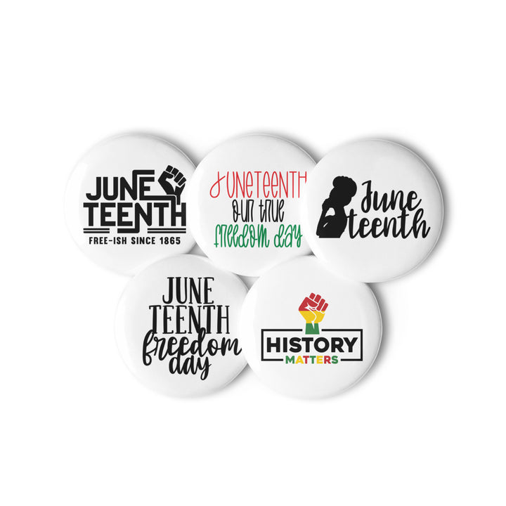 Juneteenth Freedom Set of pin buttons