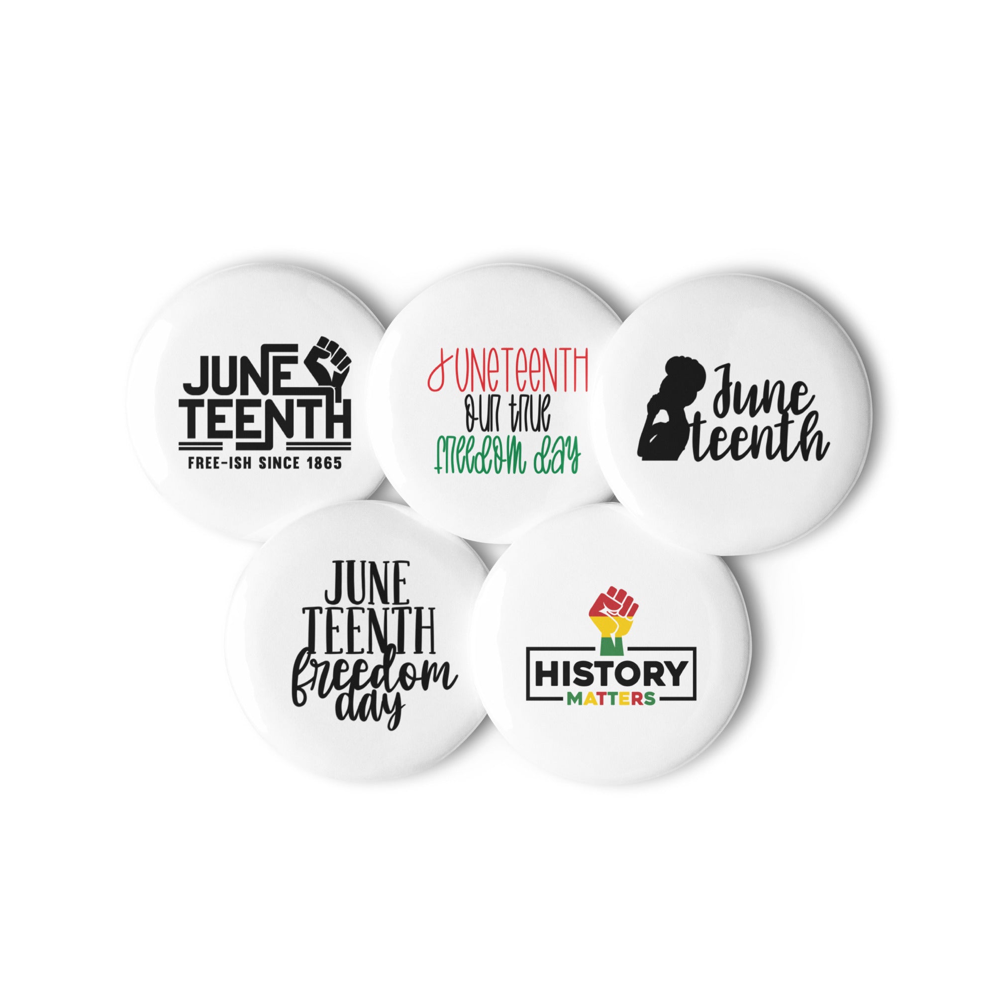 Juneteenth Freedom Set of pin buttons
