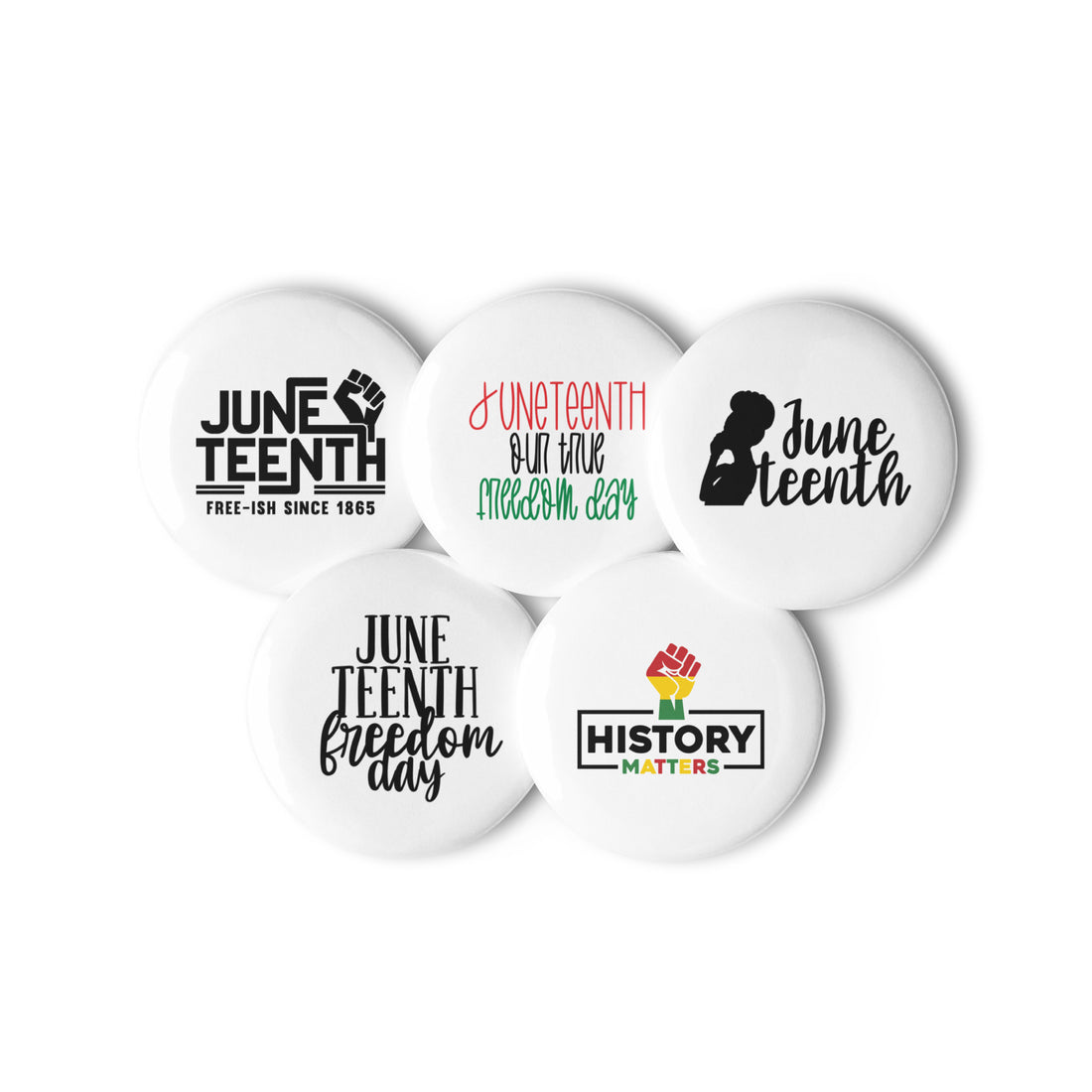 Juneteenth Freedom Set of pin buttons