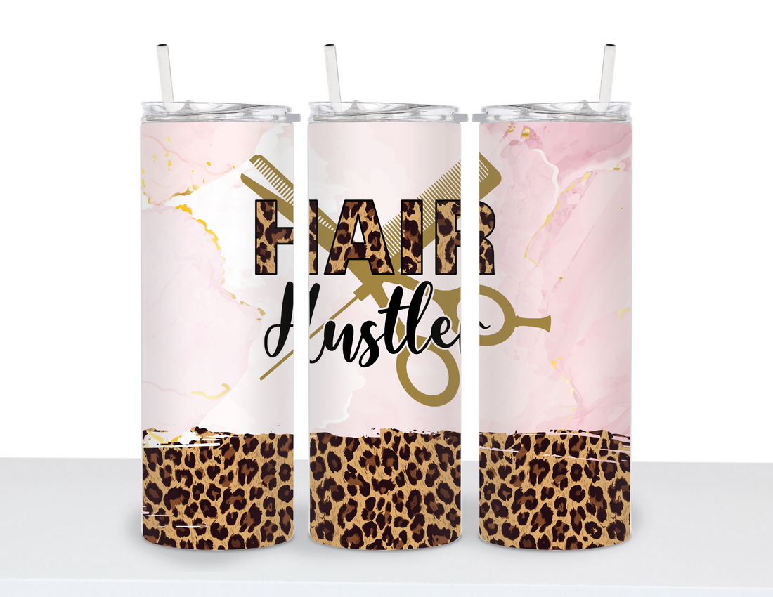 Stainless Steel 20oz Tumbler Straight-Hair Hustler