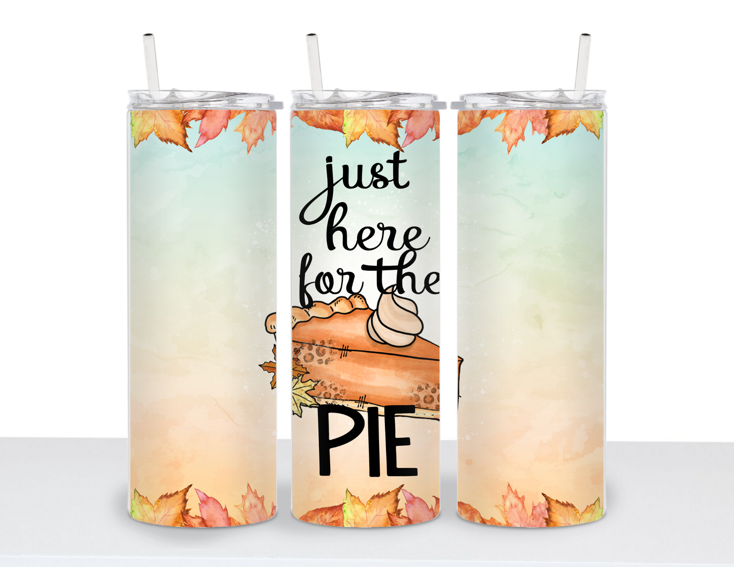 Stainless Steel 20oz Tumbler Straight- Just Here for The Pie