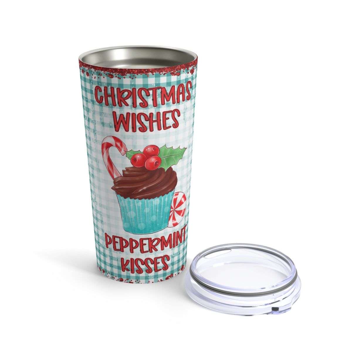 Christmas Wishes and Peppermint Kisses Tumbler 20oz