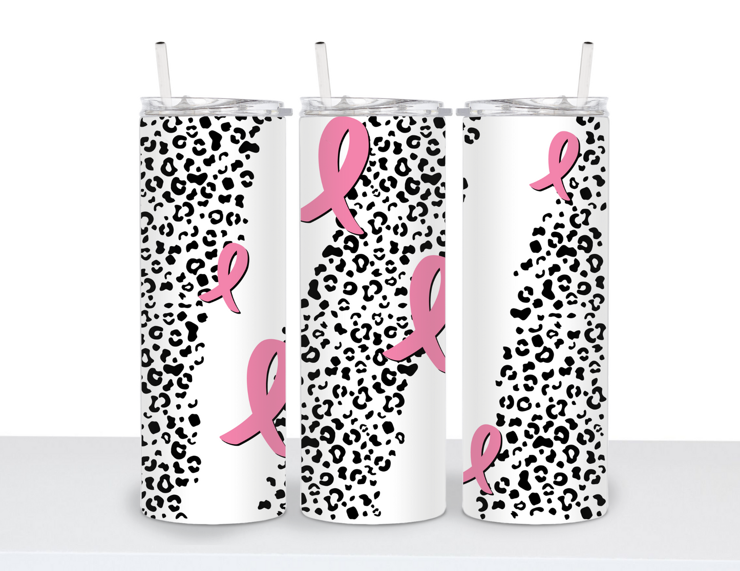 Stainless Steel 20oz Tumbler Straight-Leopard Breast Cancer