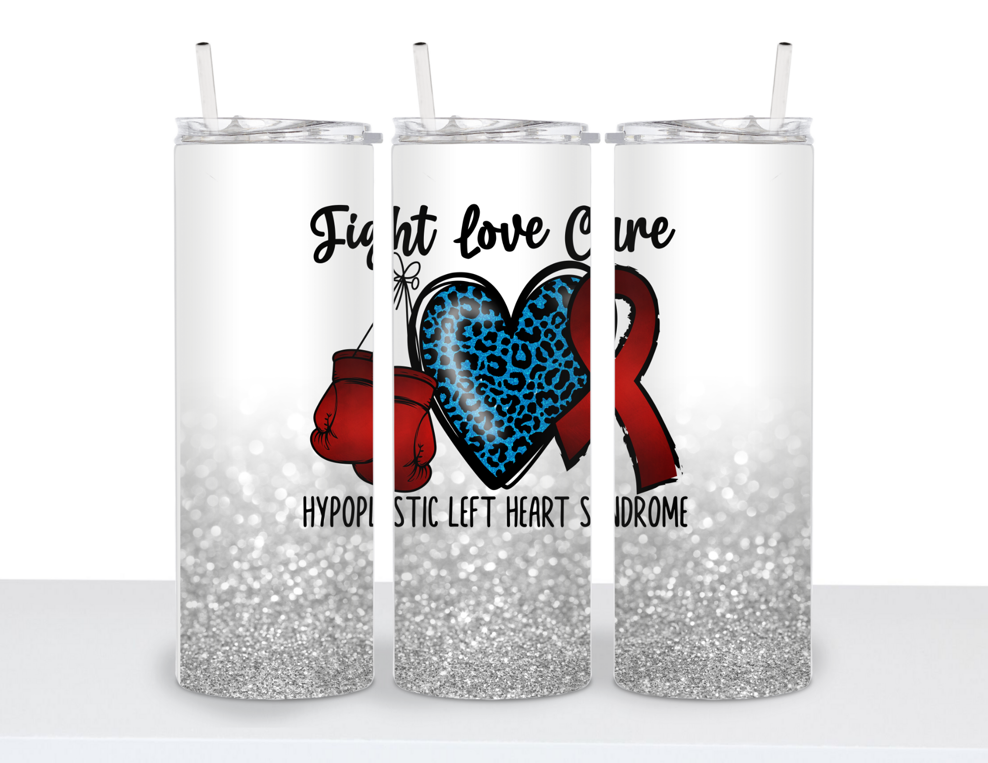 Stainless Steel 20oz Tumbler Straight- Peace, Love Cure: Awareness Collections