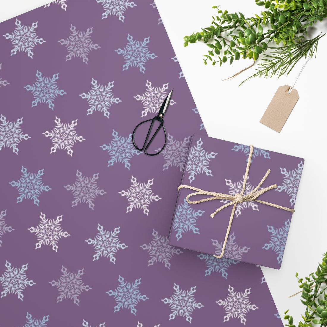 Purple Winter Wrapping Paper