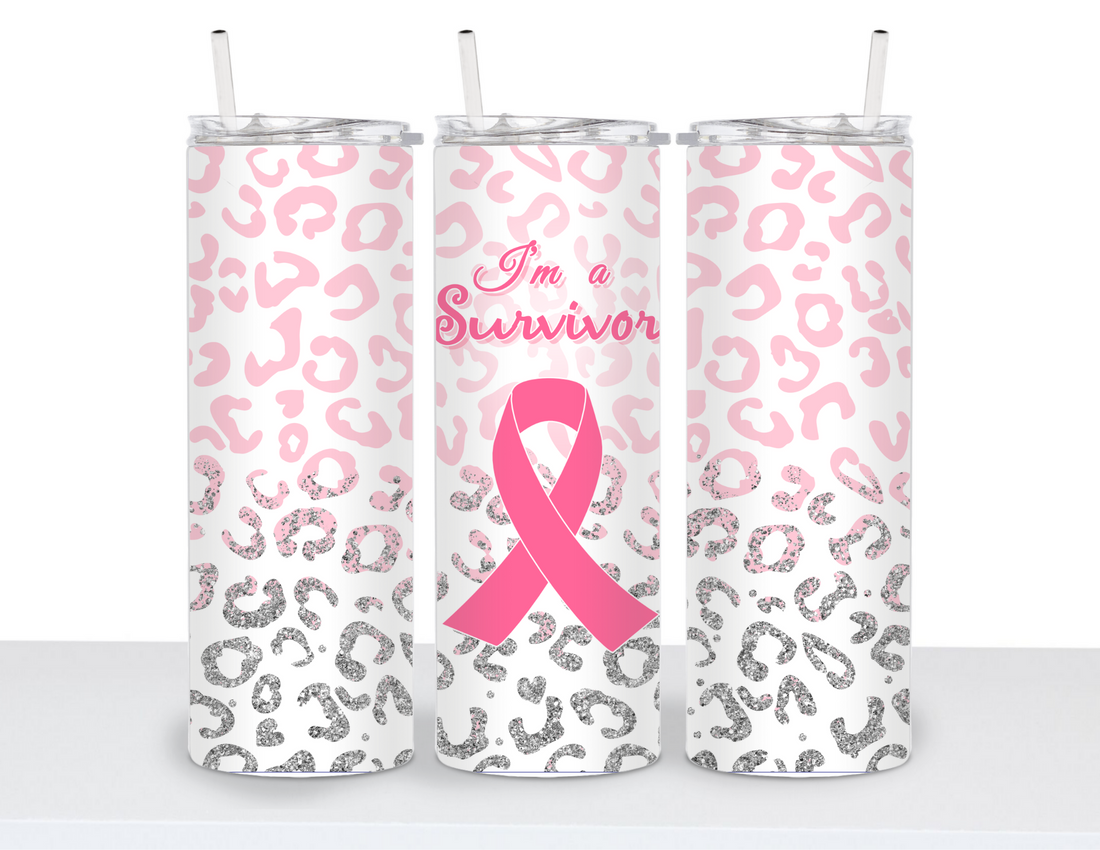 Stainless Steel 20oz Tumbler Straight- I'm a Survivor