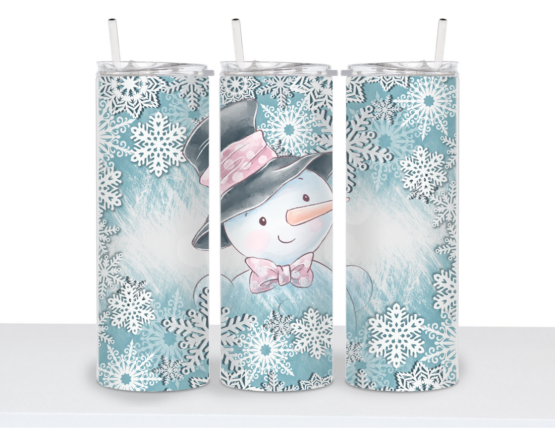 Stainless Steel 20oz Tumbler Straight-Snowman