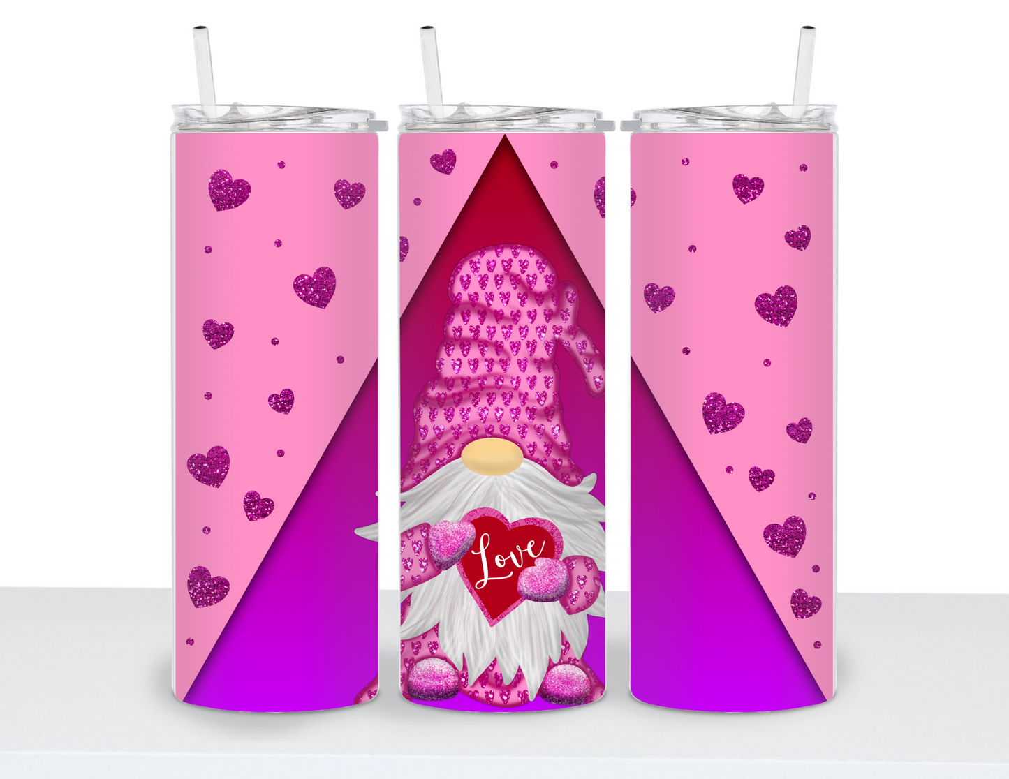 Stainless Steel 20oz Tumbler Straight- Valentines Gnome