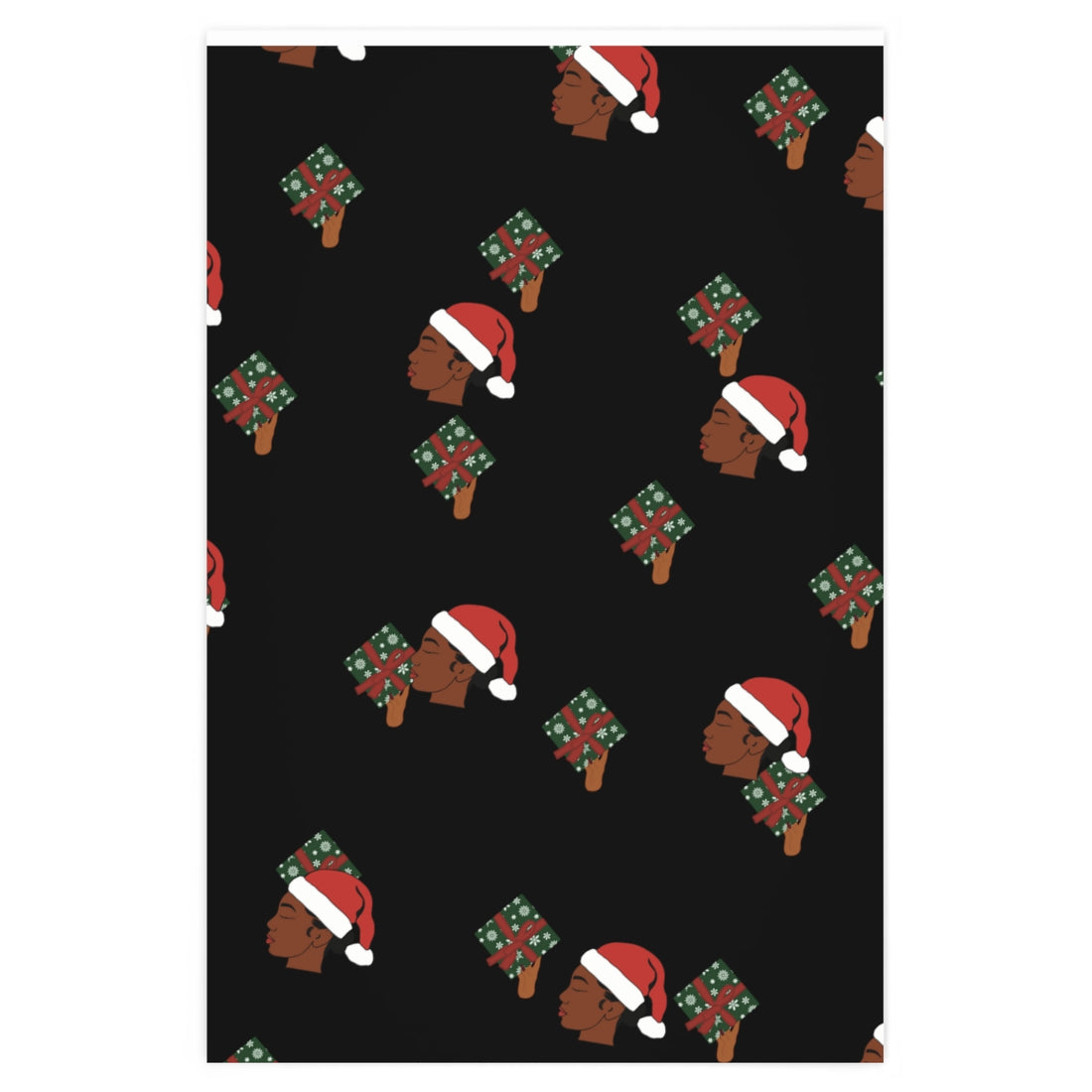 Black Christmas Wrapping Paper