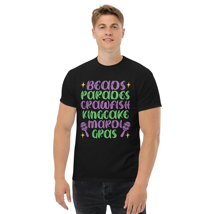 Beads Crawfish King Cake Mardi Gras classic tee