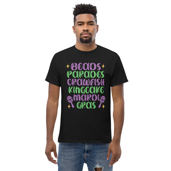 Beads Crawfish King Cake Mardi Gras classic tee
