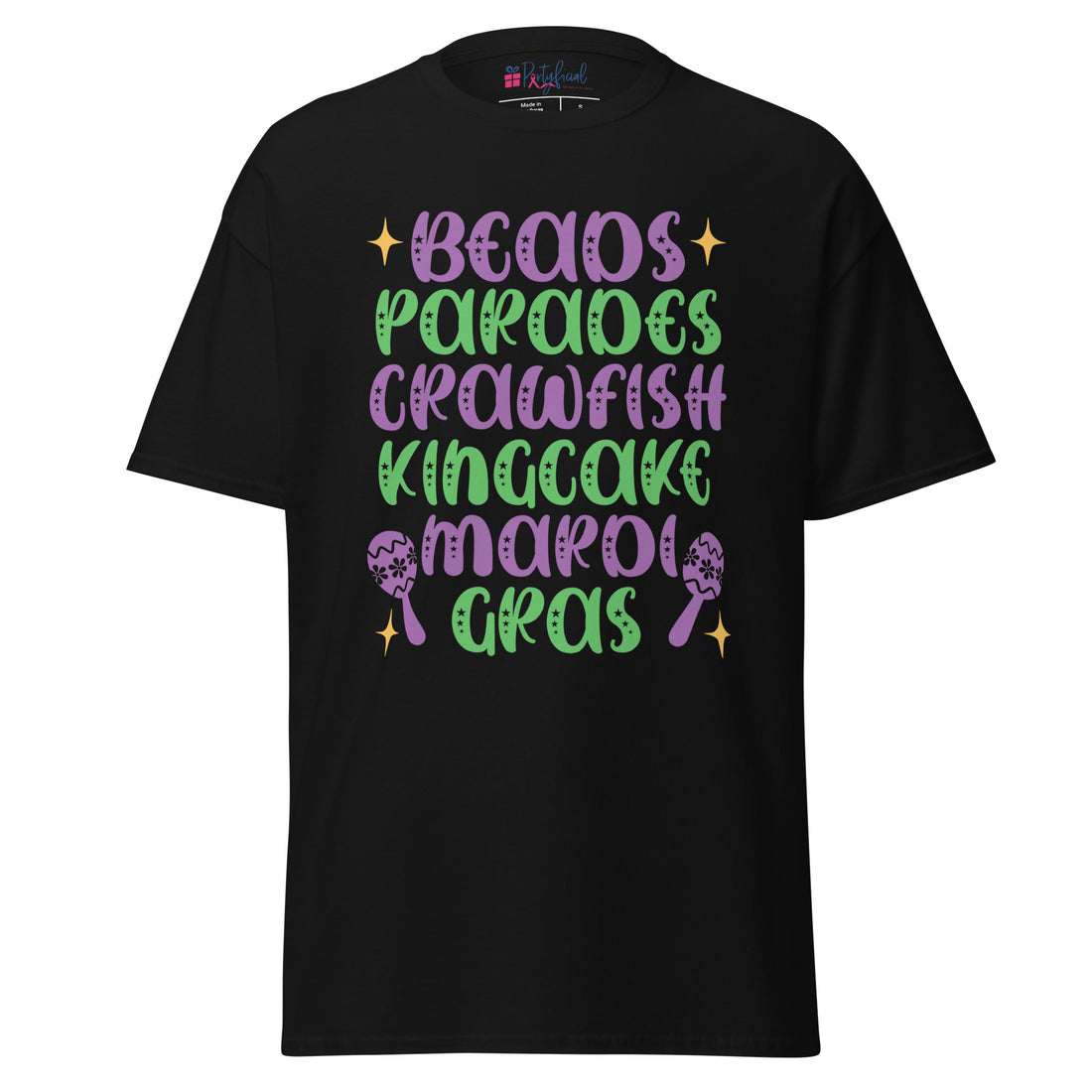 Beads Crawfish King Cake Mardi Gras classic tee