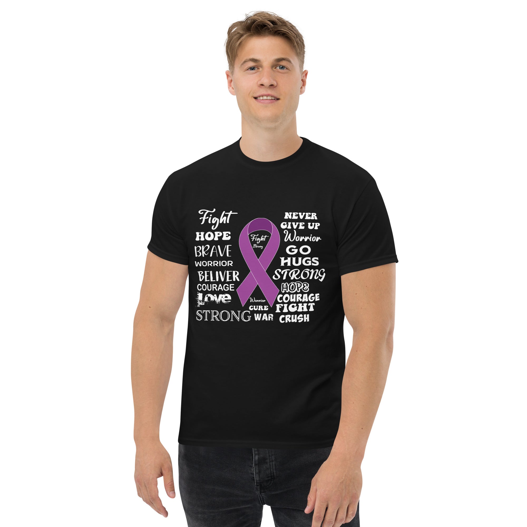 Purple Ribbon Affirmations tee