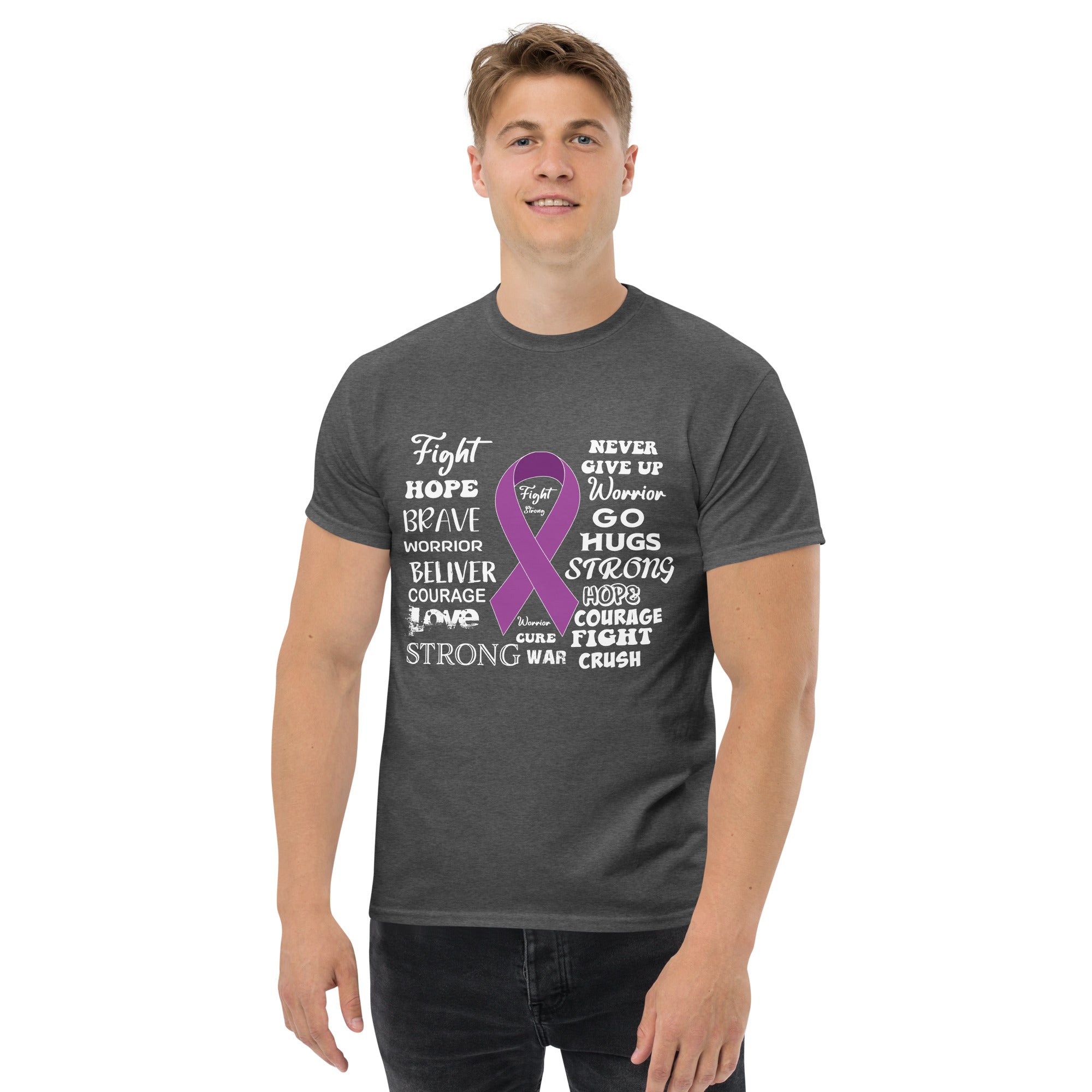 Purple Ribbon Affirmations tee