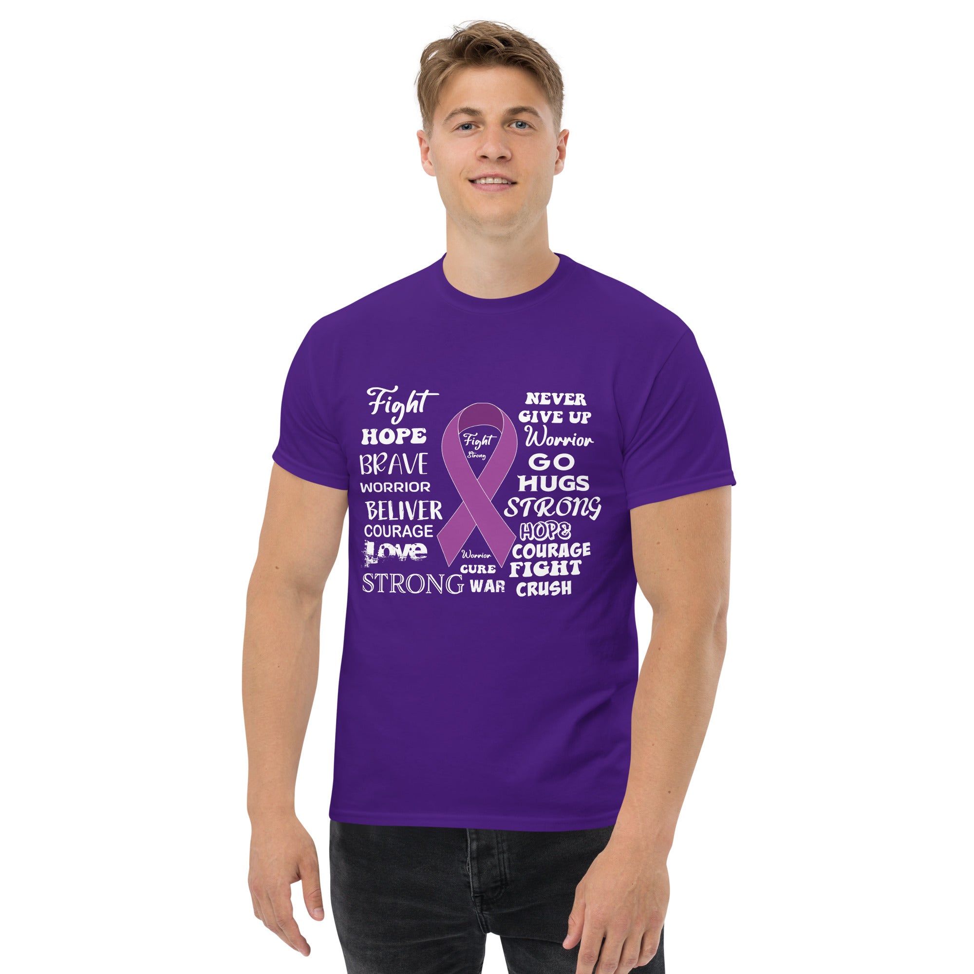 Purple Ribbon Affirmations tee