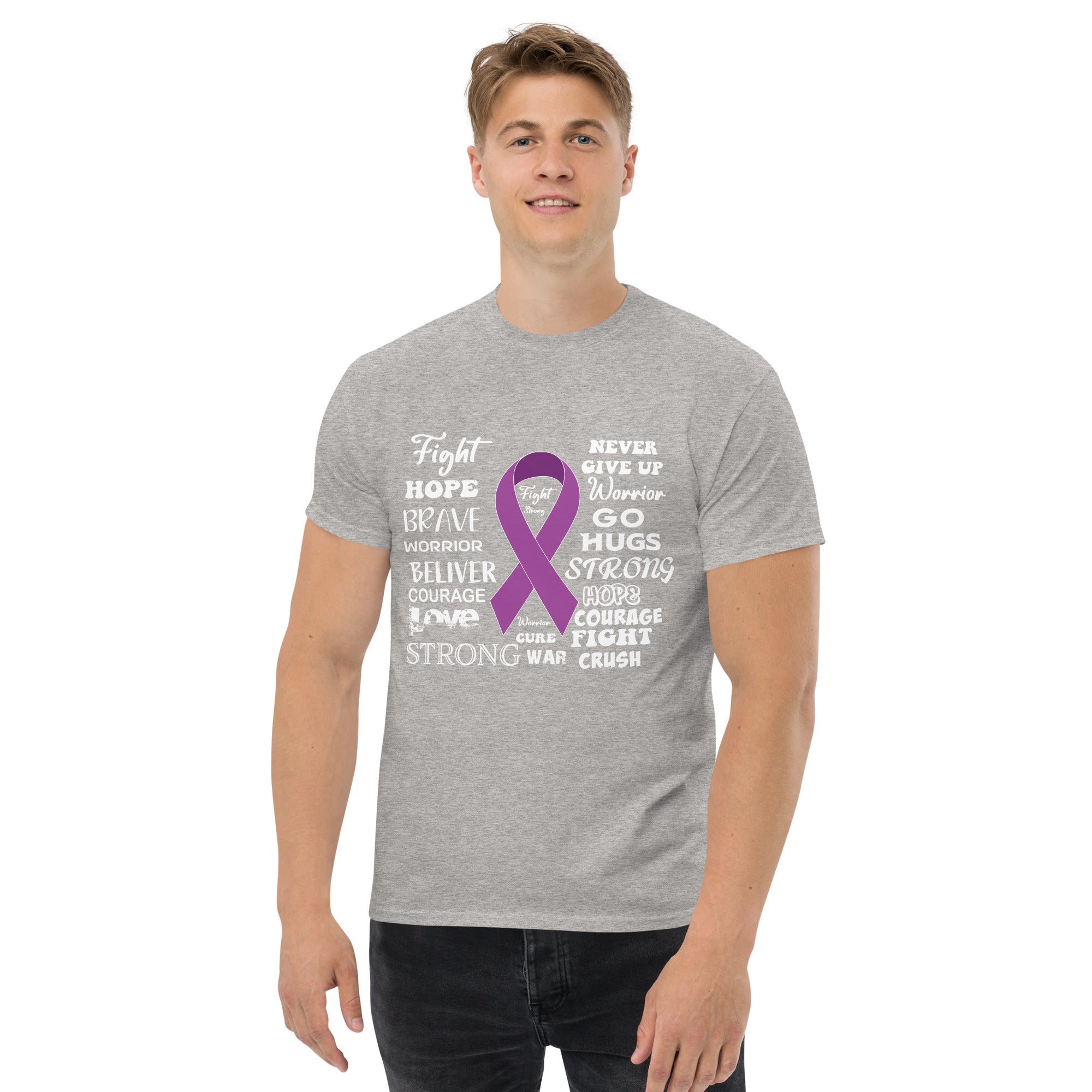 Purple Ribbon Affirmations tee