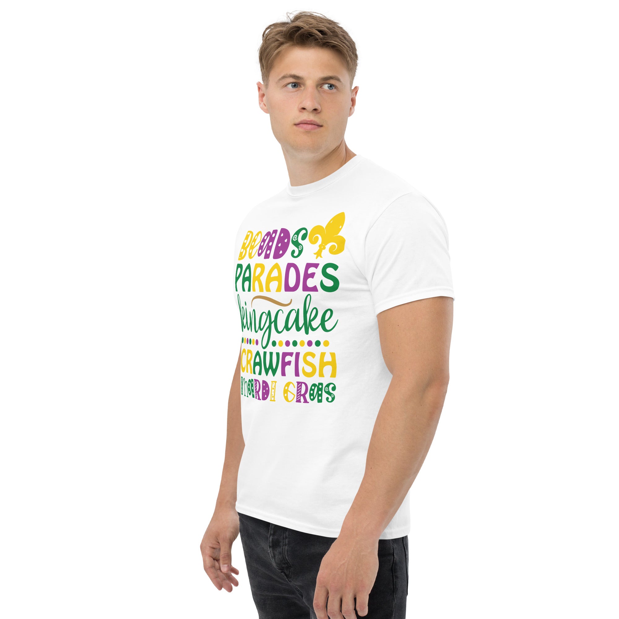 Beads Parade Kingcake MArdi Gras classic tee
