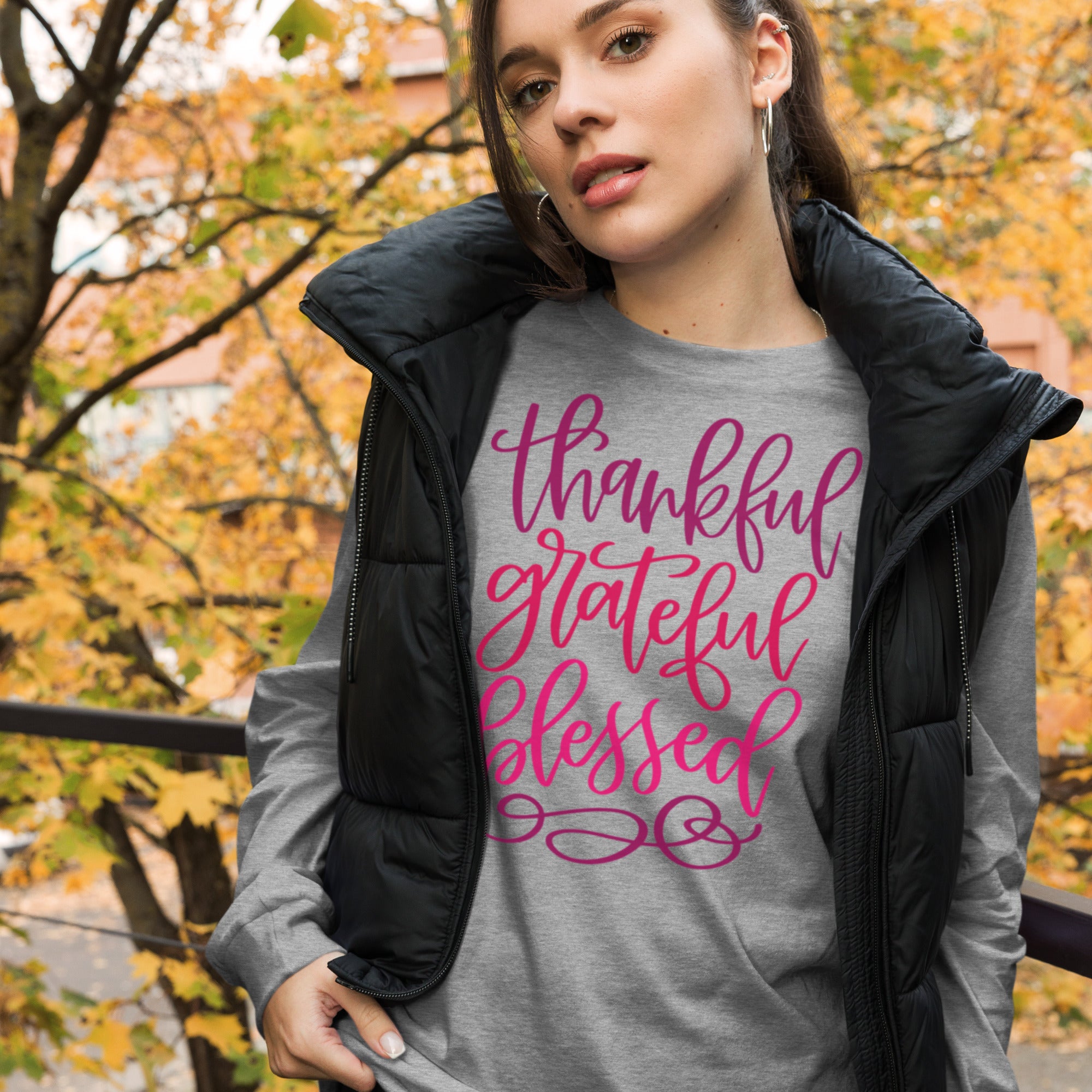 Thankful, Grateful, Blessed Long Sleeve Tee