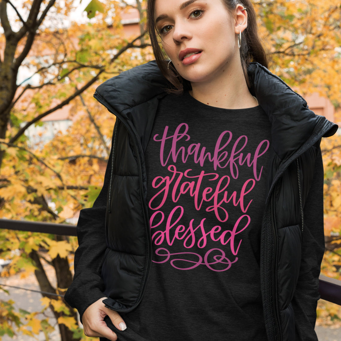 Thankful, Grateful, Blessed Long Sleeve Tee