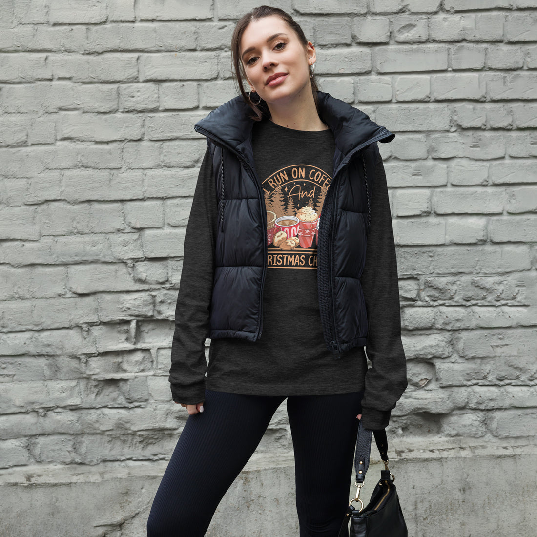 Run on Coffee and Christmas Long Sleeve Tee