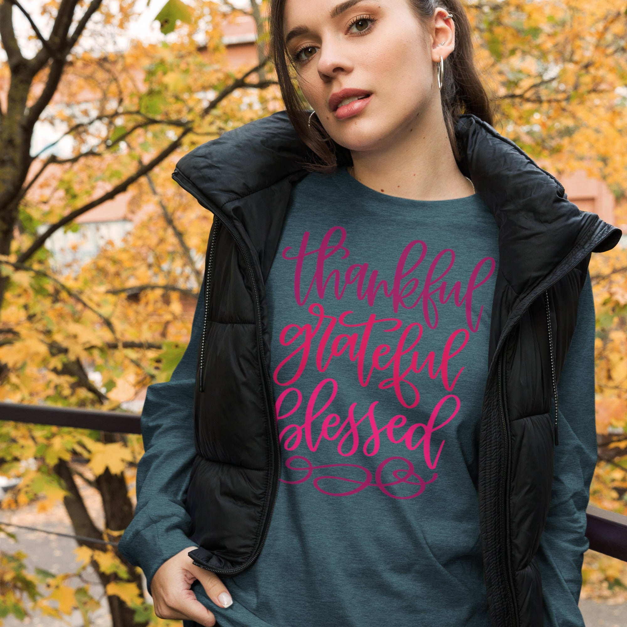 Thankful, Grateful, Blessed Long Sleeve Tee