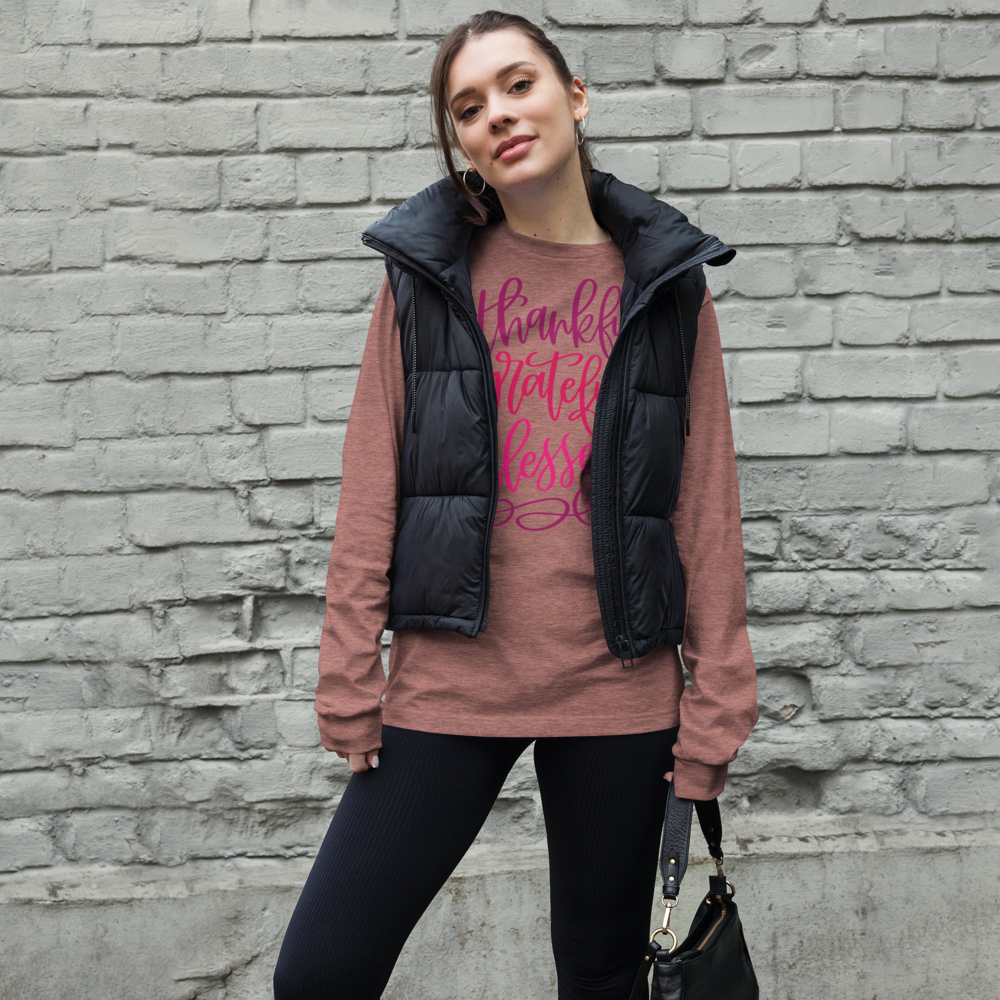 Thankful, Grateful, Blessed Long Sleeve Tee