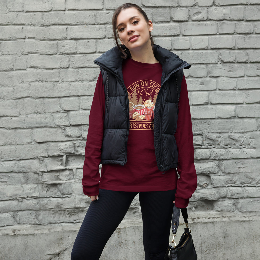 Run on Coffee and Christmas Long Sleeve Tee