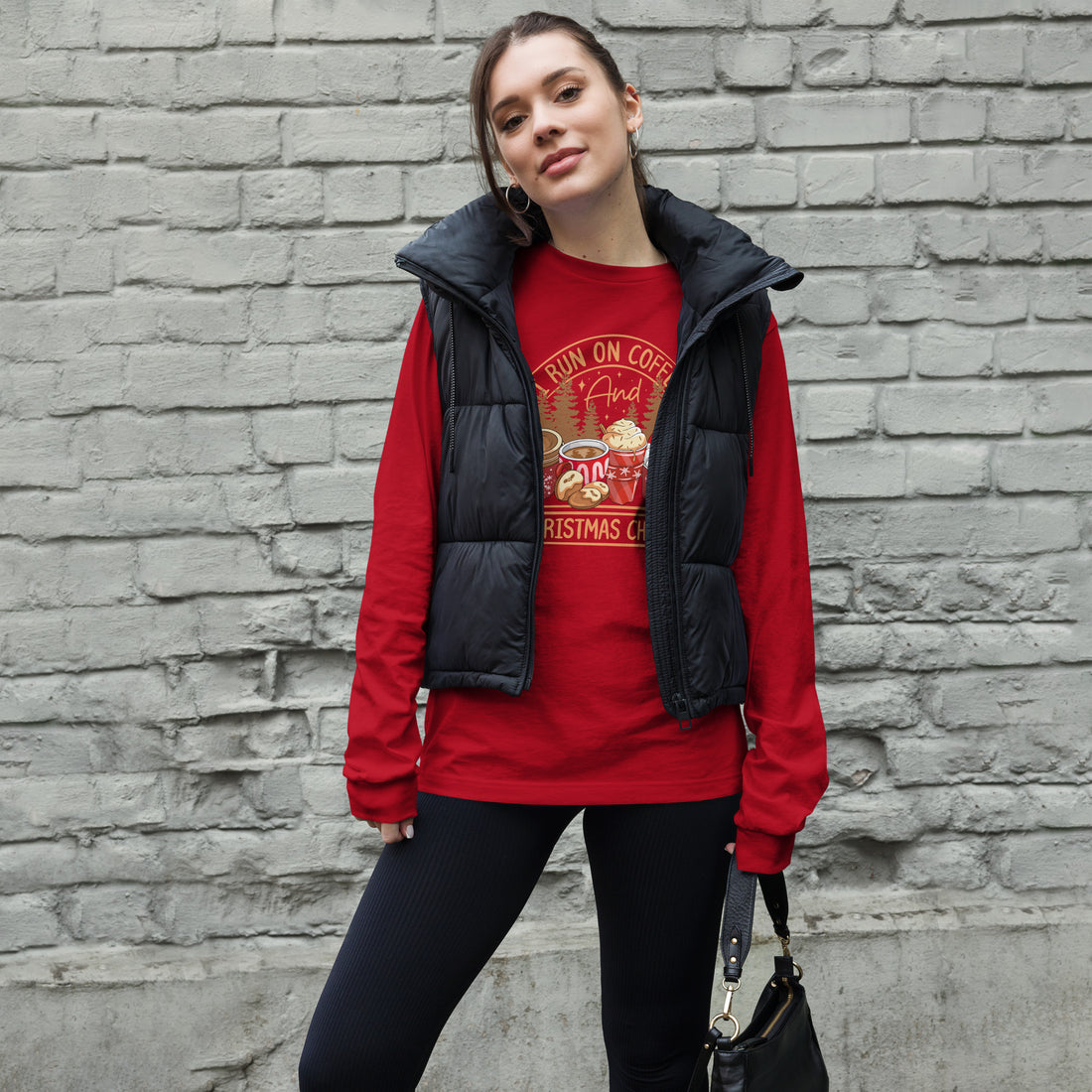 Run on Coffee and Christmas Long Sleeve Tee