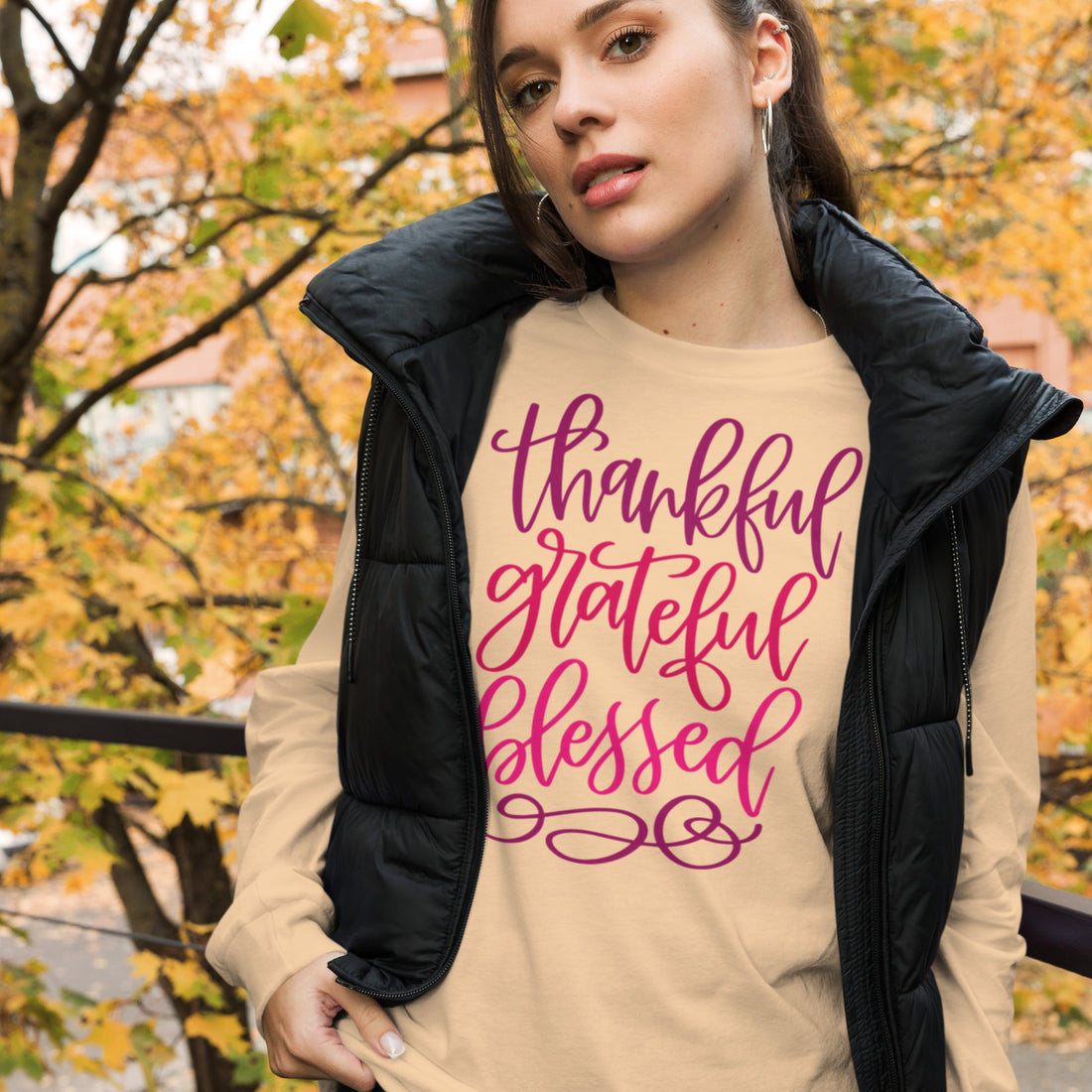 Thankful, Grateful, Blessed Long Sleeve Tee