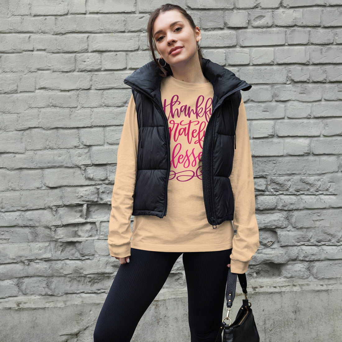 Thankful, Grateful, Blessed Long Sleeve Tee
