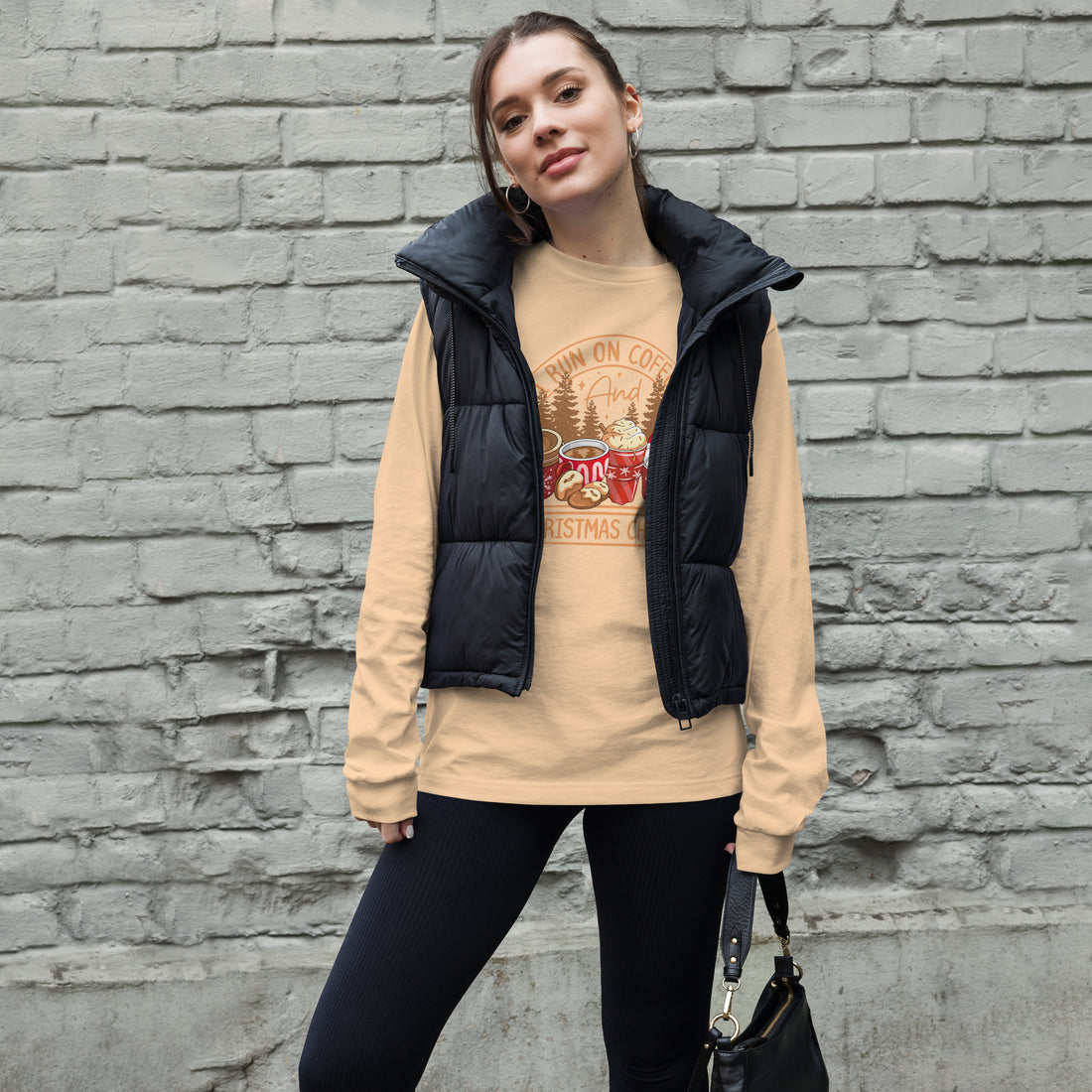Run on Coffee and Christmas Long Sleeve Tee