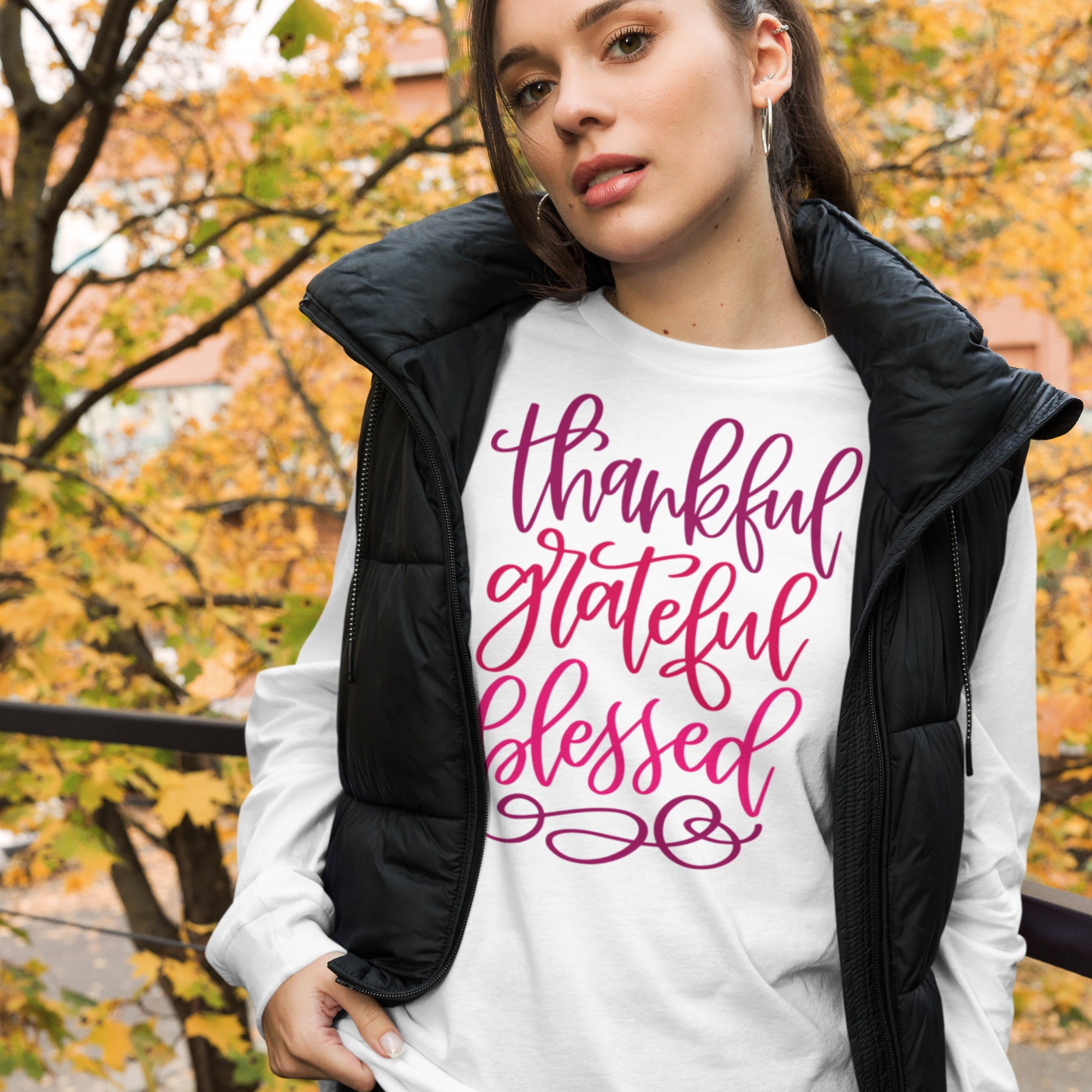 Thankful, Grateful, Blessed Long Sleeve Tee