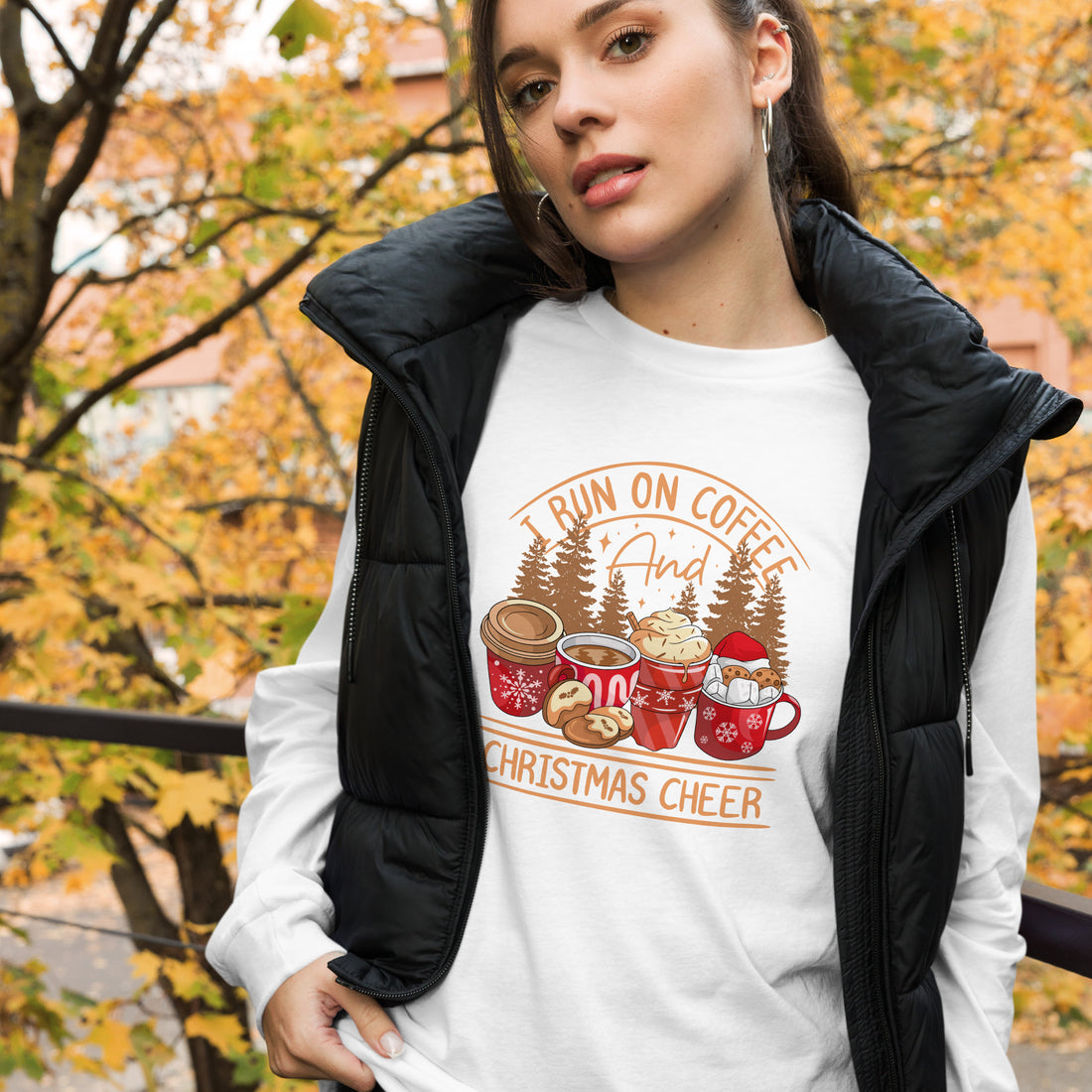Run on Coffee and Christmas Long Sleeve Tee