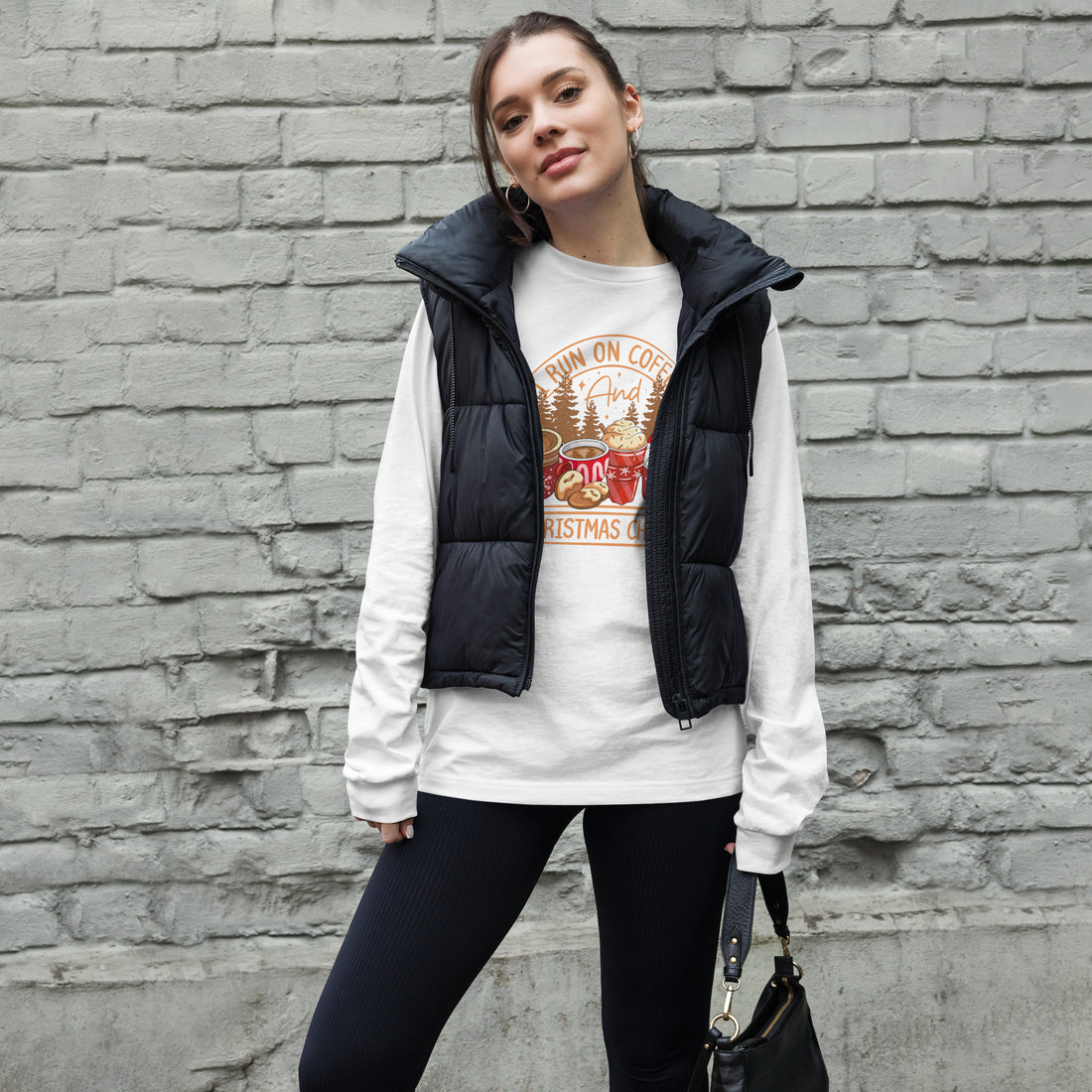 Run on Coffee and Christmas Long Sleeve Tee