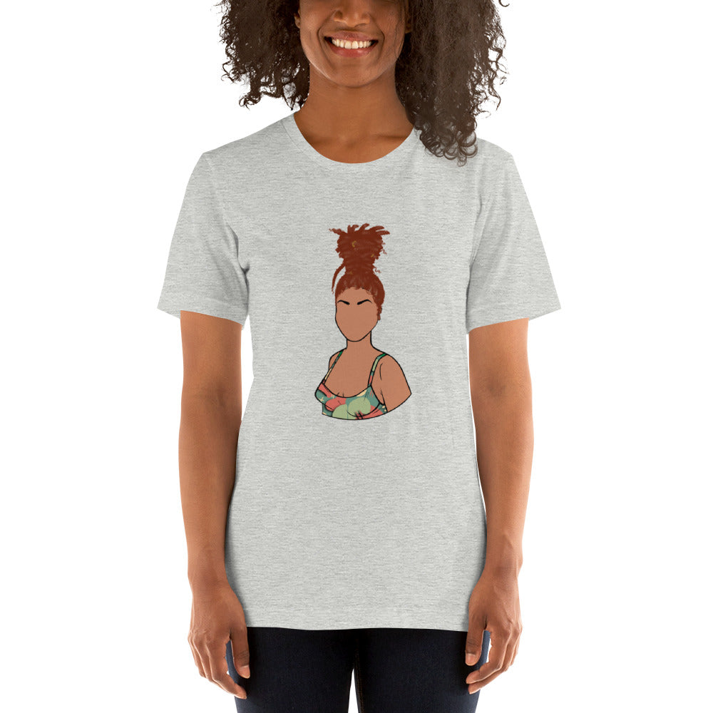 Tall Bun Girl- Light Tan t-shirt