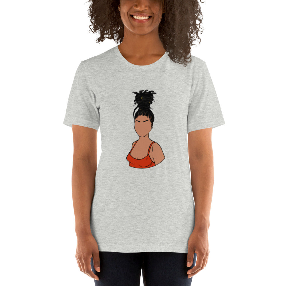 Tall Bun Girl- Light Tan t-shirt
