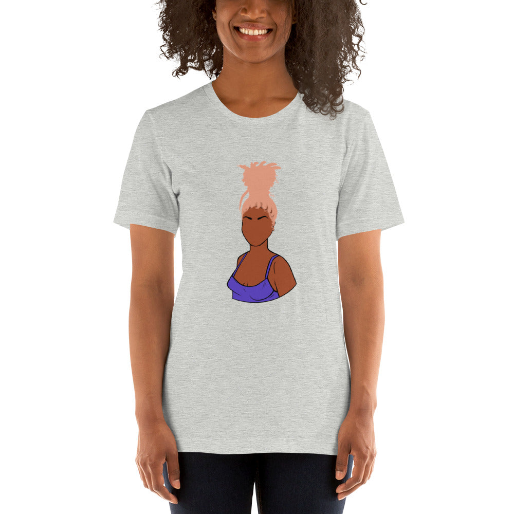 Tall Bun Girl- Medium Brown t-shirt