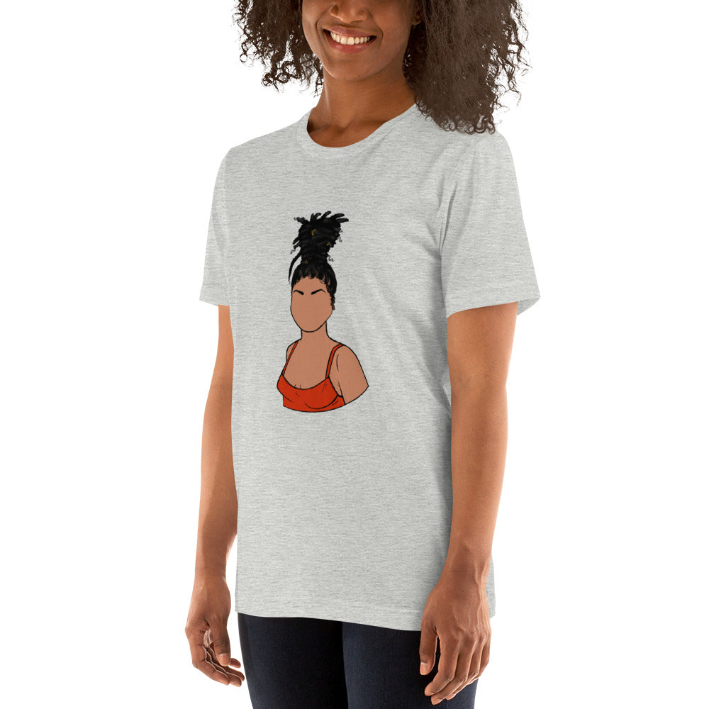 Tall Bun Girl- Light Tan t-shirt