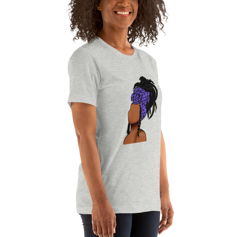 Loc'd Beauty- Medium Brown and Purple Wrap t-shirt