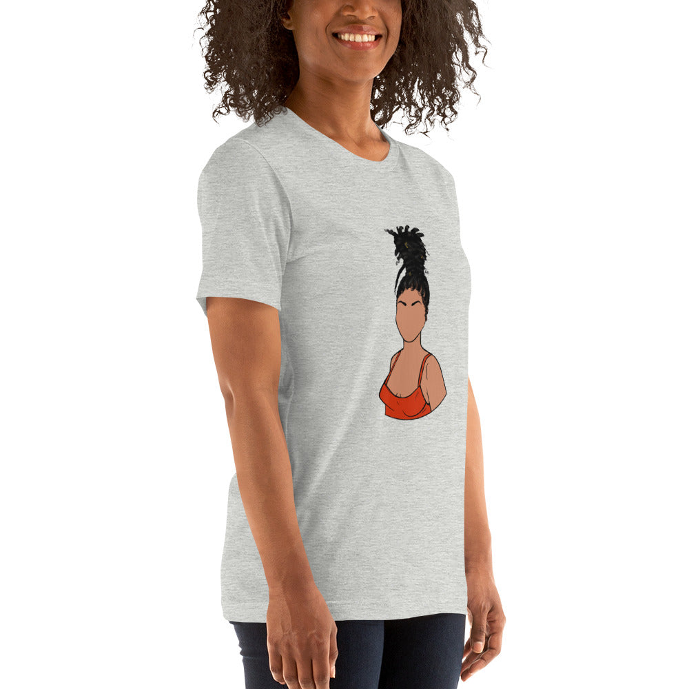 Tall Bun Girl- Light Tan t-shirt