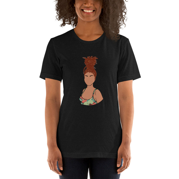 Tall Bun Girl- Light Tan t-shirt