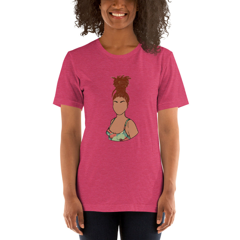 Tall Bun Girl- Light Tan t-shirt