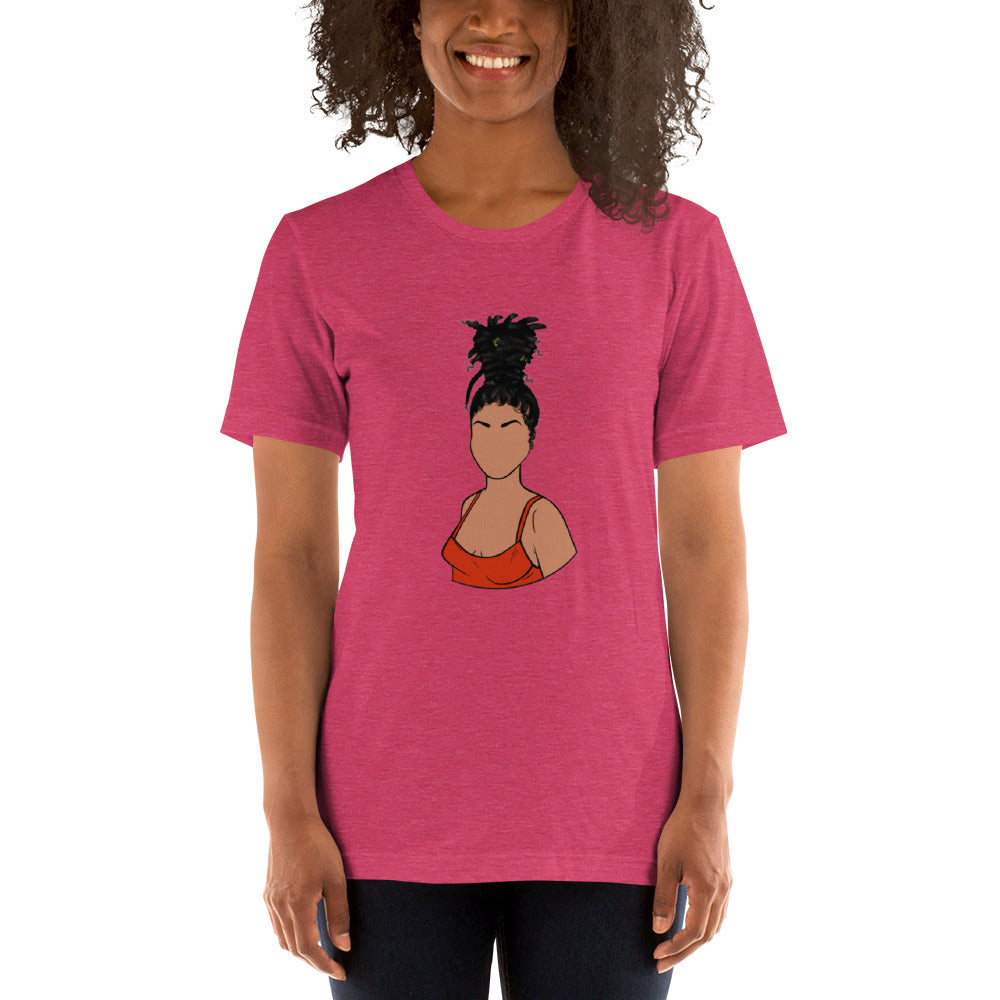 Tall Bun Girl- Light Tan t-shirt