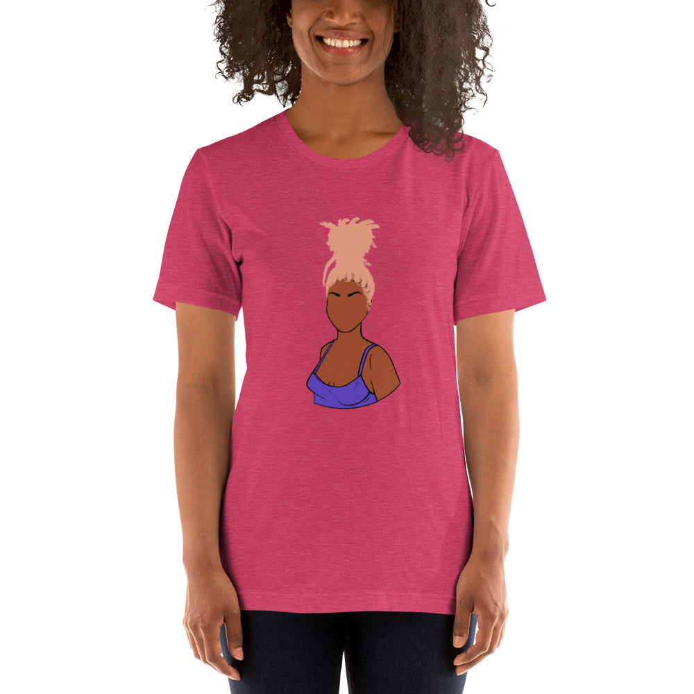 Tall Bun Girl- Medium Brown t-shirt