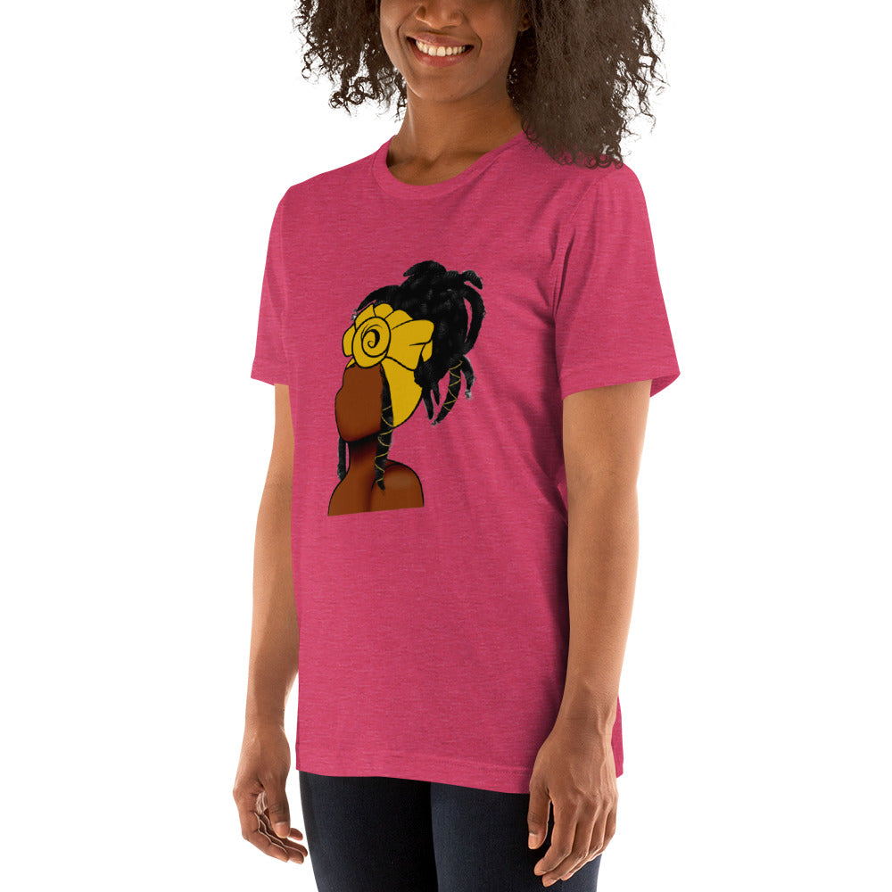 Loc'd Beauty- Dark Brown and Yellow Wrap t-shirt