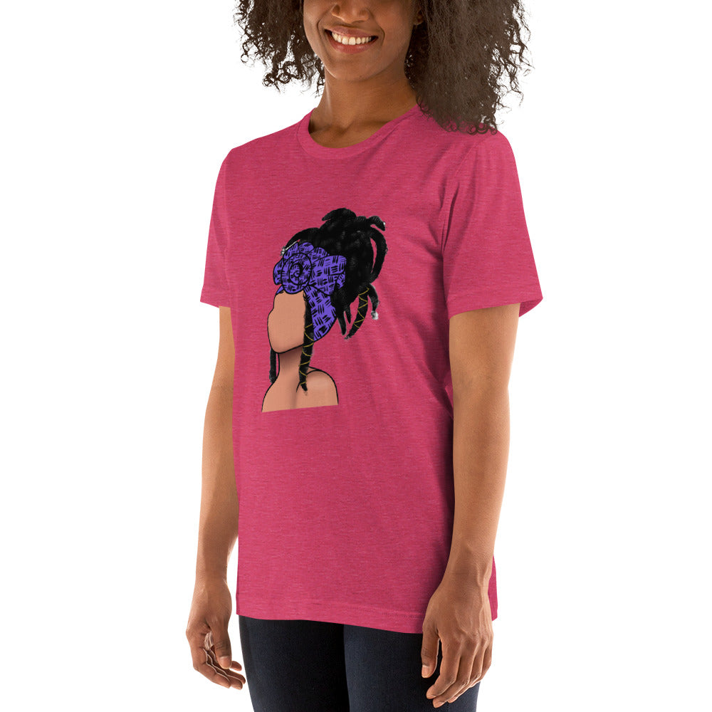 Loc'd Beauty- Light Tan and Purple Wrap t-shirt