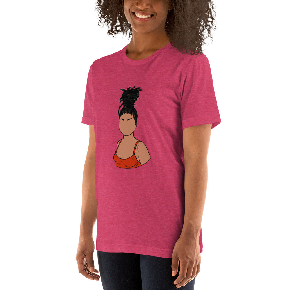 Tall Bun Girl- Light Tan t-shirt